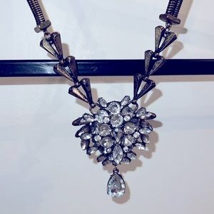 Bronze Rhinestone Pendant Necklace